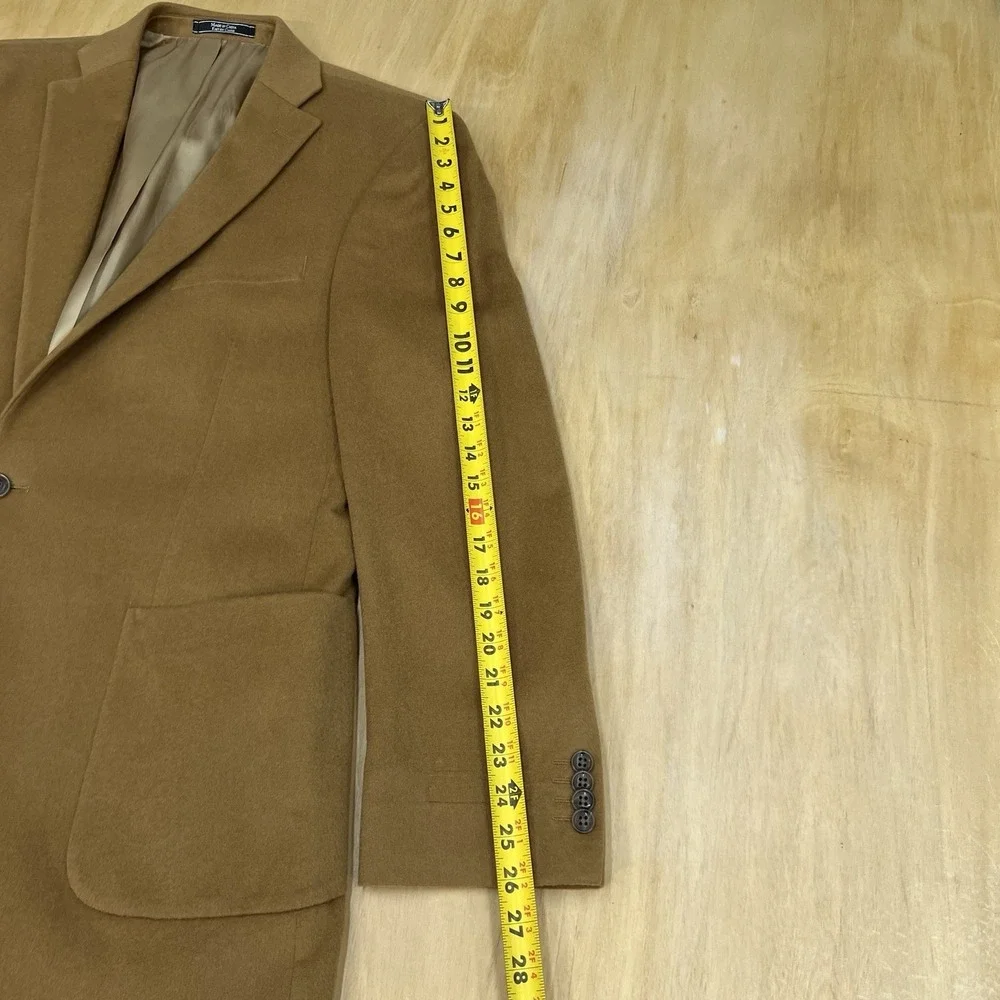Arnold Brant Cashmere Blazer Jacket Sport Coat Mens 44L Long Golden Brown